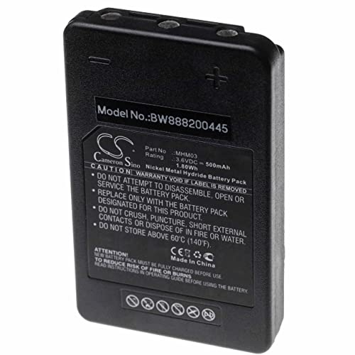 vhbw batteria sostituisce Autec LPM01, LPM01LI, MHM03, R0BATT00E10A0 per Radiocomando Industriale, Telecomando (500mAh, 3,6V, NiMH) - Nero