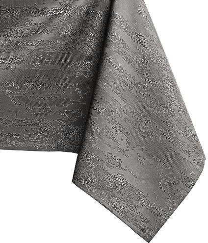 AmeliaHome Tischdecke rund 140x140 cm Tischtuch Tafeldecke Vesta | Fleckschutz Lotuseffekt Abwaschbar Wasserabweisend Ornament Kakao
