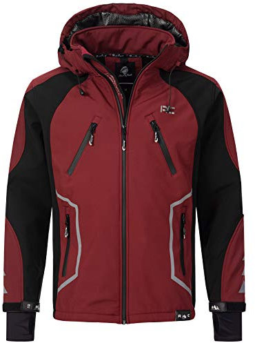 Rock Creek Herren Softshell Jacke Outdoor Jacke Windbreaker Übergangsjacke Anorak Kapuze Regenjacke Winterjacke Herrenjacke Jacket H-230 Weinrot L