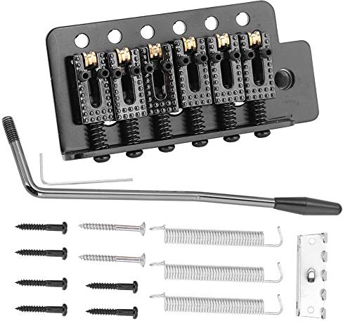 Vbest life Guitar Single Tremolo Bridge, 6 String Strat Guitar Tremolo System with Roller Single Locking Vibrato Bridge Fit for ST Guitar(Black) for Stratocaster Tremolo