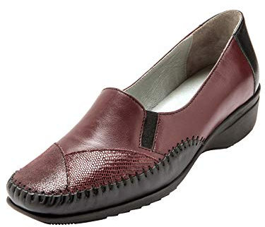 Pediconfort - sans-gêne Ultra Souples Grande Largeur - Femme - Taille : 39 - Couleur : Bordeaux/Noir