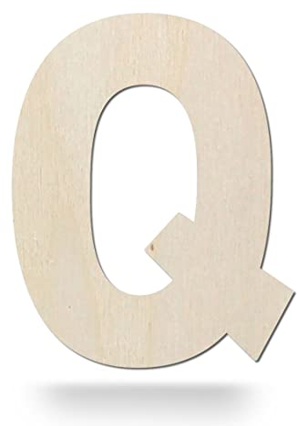 Kleenes Traumhandel Holzbuchstaben - Buchstabe aus Holz - Buchstaben für Türbeschriftung - Alphabet aus Holz für Kinderzimmer, Wohnzimmer u.v.m. - (30 cm, Großes Q)