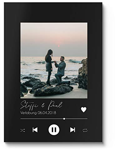Spotify Glas personalisiert mit Bild - Acrylglas! | Musikbild Song Cover Glas Bild mit Foto Musiktitel, Interpret, Namen oder anderer Widmung | Fotogeschenk Geburtstagsgeschenk Geschenke für Partner