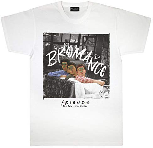 Popgear Friends Bromance T-Shirt in Forma da Ragazzo, da Donna, S-XXL, Weiß, Offizielle Ware