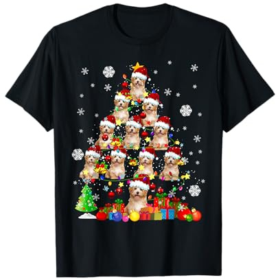 Christmas Tree Santa Cavapoo Christmas Lights Santa Cavapoo T-Shirt