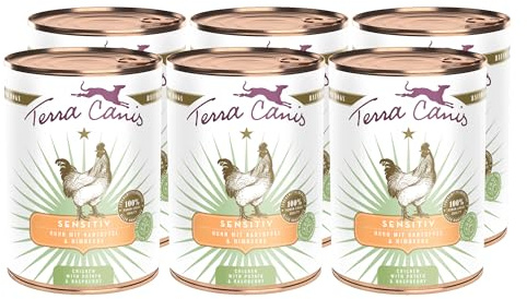 Terra Canis Huhn mit Kartoffel, Sensitiv Nassfutter für Hunde, 6x400g | 100% Lebensmittelqualität aller Rohstoffe, leicht verdaulich für sensible Hunde, allergenfrei und getreidearm