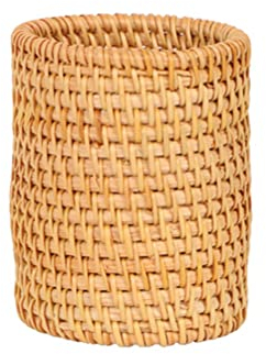 FEEL YAN Porte-stylo en osier fait à la main, porte-crayons en rotin tissé à la main, organisateur de bureau en osier, porte-crayons en rotin, panier de rangement pour articles divers de bureau