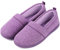 EverFoams Damen Gemütliche Memory Foam Hausschuhe, Leichte Frottee Halbschuhe mit Rutschfester Gummisohle Lila,39 EU