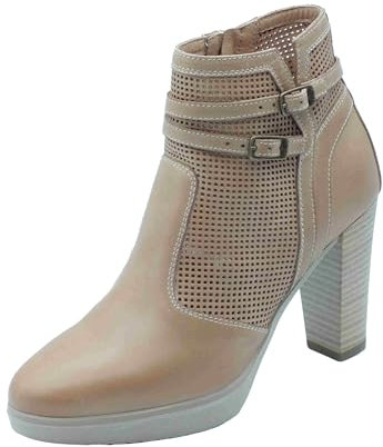 Nero Giardini E512680D Elba col. Cuoio Tronchetti per Donna in Pelle con Tacco Alto e Lampo (Taglia 37)
