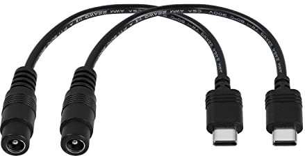 XMSJSIY Adapterkabel, 5 V, Gleichstrom, 5,5, 2,1 mm, Buchse auf USB-Typ-C, Verlängerungskabel, Ladekabel für Laptop, Handys, 2 PCS