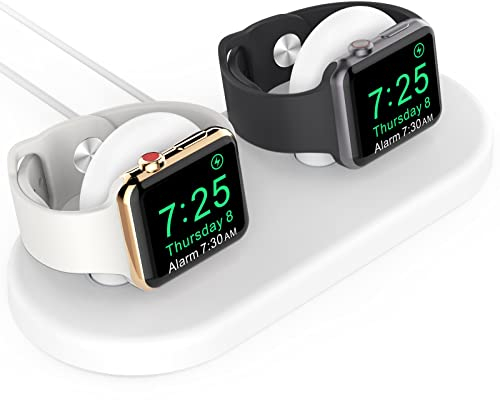 AHASTYLE Ladestation für 2 Apple Watch [Ladegerät Nicht enthalten] Silikon Dock für Apple Watch Ultra 3, Ultra 2, Ultra, SE3, SE2, SE, Series 11 10 9 8 7 6 5 4 3 2 1 (49/46/45/44/42/41/40/38mm)