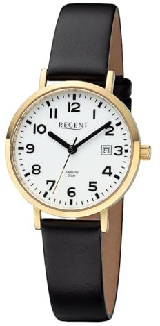 REGENT Damen-Armbanduhr mit Saphirglas Leuchtzifferblatt 12100785