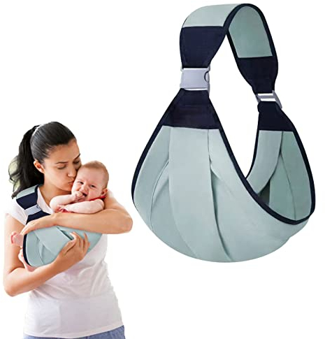 TSHAOUN Babytrage - Eine Schulter Kleinkind Trage, Anti-Rutsch Kleinkind Sling, Soft Baby Sling mit verstellbaren Schultergurten für Neugeborene bis 35Lbs. (Grün)