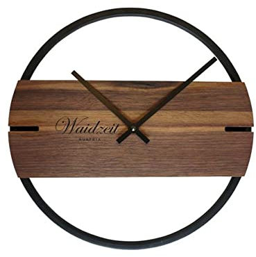 Waidzeit WNW04 Wanduhr Novum Walnuss Uhr Analog