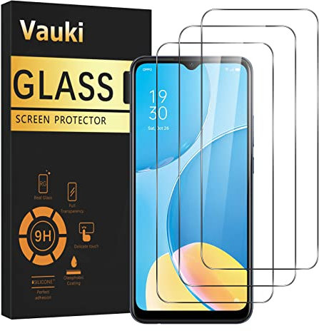 Vauki 3 Unidades Protector de Pantalla para Oppo A15/Oppo A15s/Oppo A54s Cristal Templado Full HD Ultra Resistent 9H Dureza Antihuellas Sin Burbujas Antiarañazos Transparent Vidrio para Oppo A15 6.52