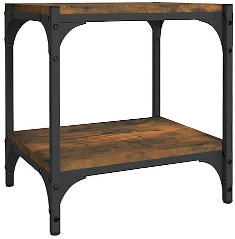 vidaXL TV Cabinet Smoked Oak 40x33x41 cm Engineered Wood and Steel