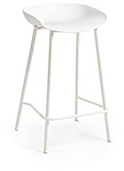 Julian Bowen Bar Stools, White, One Size | Bar Stools for Kitchen or Home Bar, Curved Seats, Compact Armless Design