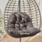 Warmiehomy Eierstuhlkissen, Schaukel-Hängesesselkissen, dicker Hängekorb, Stuhlkissen, Rattankissen, Eierstuhlkissen für Garten, Außenbereich, Innenbereich, 116x80x15 cm, Dunkelgrau (nur Kissen)