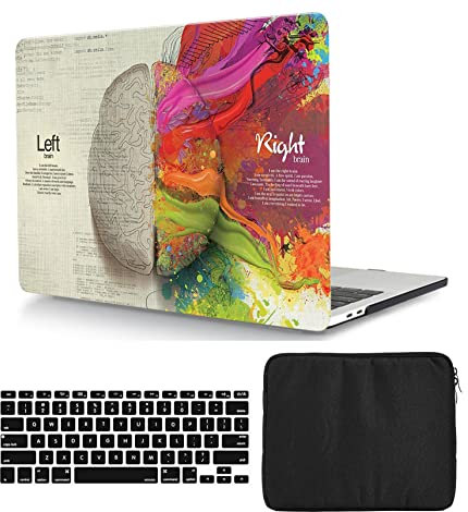 Funda Compatible con Macbook Pro 13 Pulgadas 2015 2014 2013 2012 Versión Modelo A1425 A1502 con Pantalla Retina, Carcasa Rígido de Plástico & Cubierta de Teclado & Bolsa, Cerebro Izquierdo y Derecho