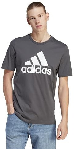 Adidas Herren Essentials Single Jersey Big Logo Tee, DGH solid Grey, S