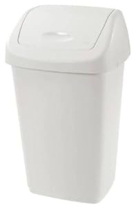 La zappa Bidone Grace per immondizia con coperchio basculante (25 lt - 32.5 x 25.5 x h 52 cm, Panna)