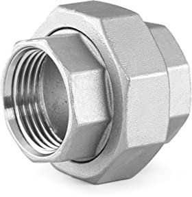 OURECO Raccord Union En Acier Inoxydable, Filetage Femelle Bsp 201, Adaptateur Coupleur 1/4 3/8 1/2 3/4 1 1-1/4 1-1/2/Onecolor/1-1/2