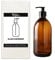 Fam Organic 500ml/17oz Amber Brown Glass Soap Dispenser Bottle with Black Plastic Pump - Refillable for Lotion, Shampoo, Conditioner, Body Wash, Hand Wash, Liquid Toiletries - BPA Free (1x 500ml)