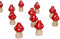 12 STK Fliegenpilze 2,2cm Pilze Holz Fliegenpilz Glücksbringer Deko Glückspilze Herbstdeko Weihnachtsdeko Tischdeko Dekopilze Holzpilze Pilz Streuteile Fliegenpilz Silvesterdeko