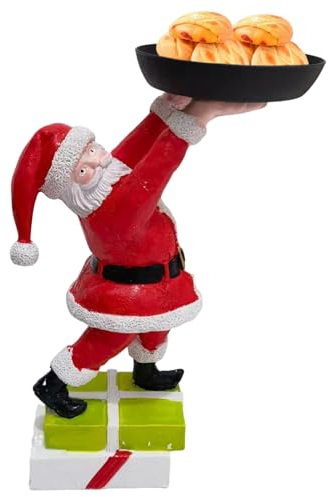 CUCUFA Santa Butler mit Tablett, Weihnachtsfest -Holding -Figur, 8,7 -Zoll