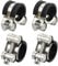 sourcing map 4Pcs T-Bolt Hose Clamp Working Range 23-25mm Rubber Cushioned Intake Intercooler Clamps Adjustable Tube Clamps for Tubes Pipes
