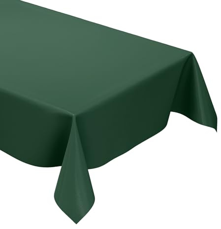 KEVKUS Wachstuch Tischdecke Uni 350 Tannengrün Dunkelgrün wählbar in eckig, rund und oval - Größe eckig 140x220cm Schnittkante