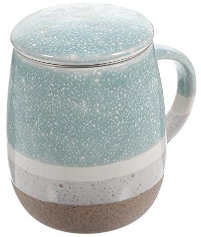 MAGICLULU Tasse à Thé en Céramique avec Couvercle Et Passoire à Thé Capacité pour Le Thé Et Le Café 350 Ml