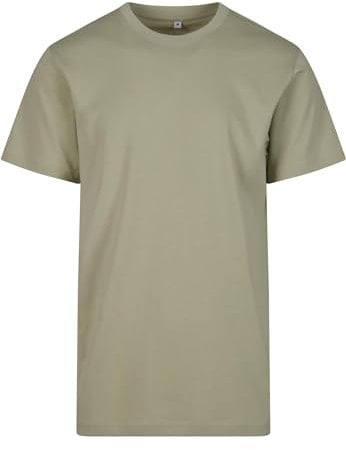 Build Your Brand Herren T-Shirt Round Neck, Männer Basic T-Shirt mit Rundhalsausschnit, Regular Fit, Baumwolle, Softsalvia, 4XL