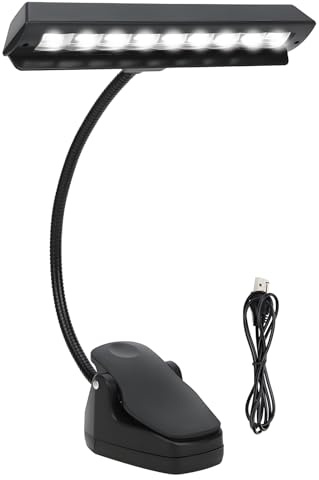 Yosoo Health Gear LED Music Stand Light, Flexible Clip-On Reading Lamp with 360° Rotatable Gooseneck, USB and AAA Battery Powered, Adjustable Brightness for Piano, Orchestra