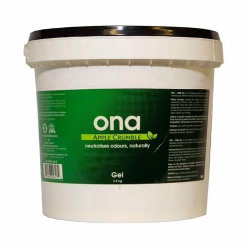 GROWMANIA Neutralizador de Olores ONA Gel 3,8 kg Apple Cumble - Eliminador de Olores - Purificador Mal Olor en Formato Gel