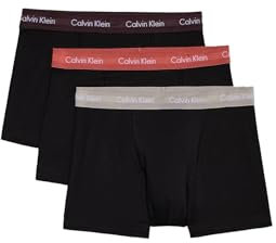 Calvin Klein Men’s 3 Pack Trunks, Black (B- Rock Ridge, Fudge, Bruchetta Wbs), M