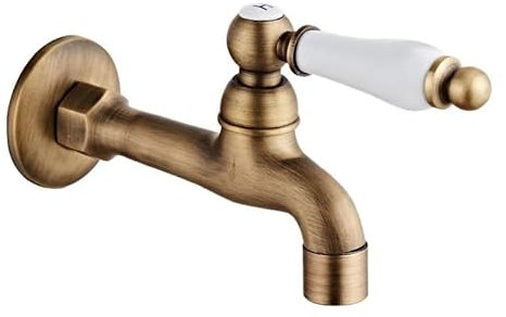 Waschtischarmatur Bad Antiker Messing-Waschtischarmatur, Küchenarmatur, Gartenarmaturen, Wandmontage, Toilette, Badezimmer, Mopp-Wasserhahn, Waschmaschinen-Wasserhahn (Color : F)