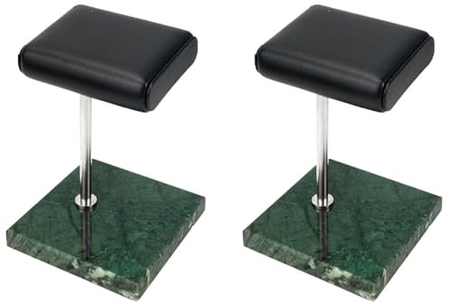 FIGGRITID 2X Grüner Marmor Silber Stütz Stange Uhren Armband Armband Ständer, Aufbewahrungs Ständer für Leder Schmuck, Uhren Ständer