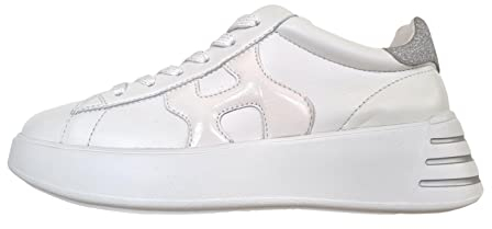 Hogan Rebel H564 HXW5640DN61QYQ0351 Sneaker für Damen, Weiß und Silber, Weiß Silber, 38.5 EU