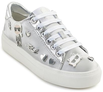 Karl Lagerfeld Paris Cate Pins Sneaker für Damen., silber, 42 EU