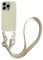 CQUUKOI for iPhone 13 Mini,Crossbody Phone Case with Shoulder Strap Soft Silicone Case with Adjustable Lanyard Cute Cool Wireless Charging Shockproof Protector Women White