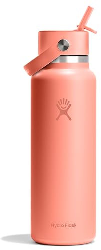 Hydro Flask 40 Oz Wide Flex Straw Cap Bottle - Insulated Stainless Steel - Wide Straw Lid, Non Spill, Leakproof in Sunglow