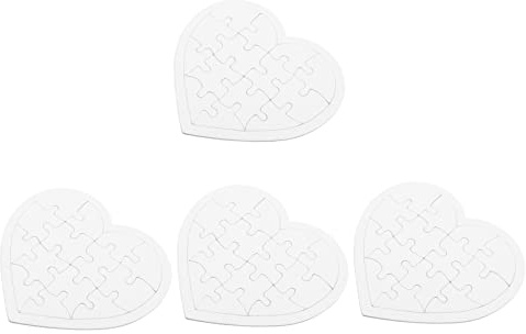 BESTonZON 4sätze Leere Puzzleteile Aus Pappe Blanko-malpuzzle Zum Zeichnen Für Junge Mädchen DIY Puzzle Zum Selbst Bemalen