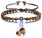 PiercingJak Bracelet Photo Projection Personnalisé Pierre Naturelle, Modèles de Photos sur 3 Styles Bracelet Homme Femme Couple Amoureux BFF (Oeil de Tigre)
