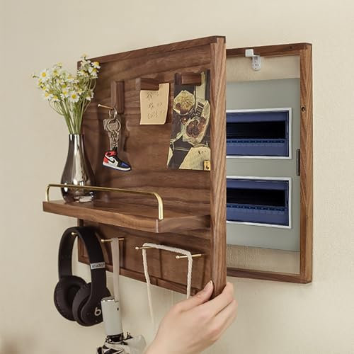 cache tableau electrique decoratif Couvercle De Boîte De Distribution De Style Porte Battante Pour Décoration De Bricolage, Couvercle De Trou De Mur En Bois, Boîte Décorative Pour Armoire Décorative/c