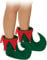Bismaa Adults Christmas Elf Shoes With Bells - Green Red Santas Helper Jester Peter Pan Elf Costume Slipper Boots Unisex Xmas Fancy Dress Accessory
