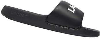 Lacoste Homme Men's Serve Slide 1.0 Sandale, Noir/Blanc, 42 EU
