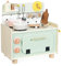 Janod - Kitchenette Enfant en Bois - Petite Cuisine Enfant - Équipée avec Four, Évier et 10 Accessoires Inclus - Boutons Rotatifs Sonores - Jouet Imitation et Eveil - Dès 2 Ans, J06640