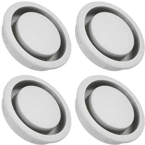 PATIKIL Round Vent Cover 50mm/2, 4 Pcs Plastic Soffit Air Vent Floor Air Vents Ventilation Hole for Home Ceiling Wall Duct Cabinet Closet Wardrobes, Grey