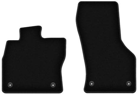 Wielganizator Velours Vorne Fußmatten passend für Skoda Octavia III (2012-2020) | Qualität: Basic - Genaue Passform, rutschfeste Untregrund 2-teilig - Schwarz